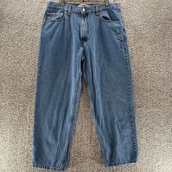 Levis Jeans Mens 38x30 Blue Denim Pants Relaxed Fit Casual Cotton Pockets Logo - Picture 1 of 11